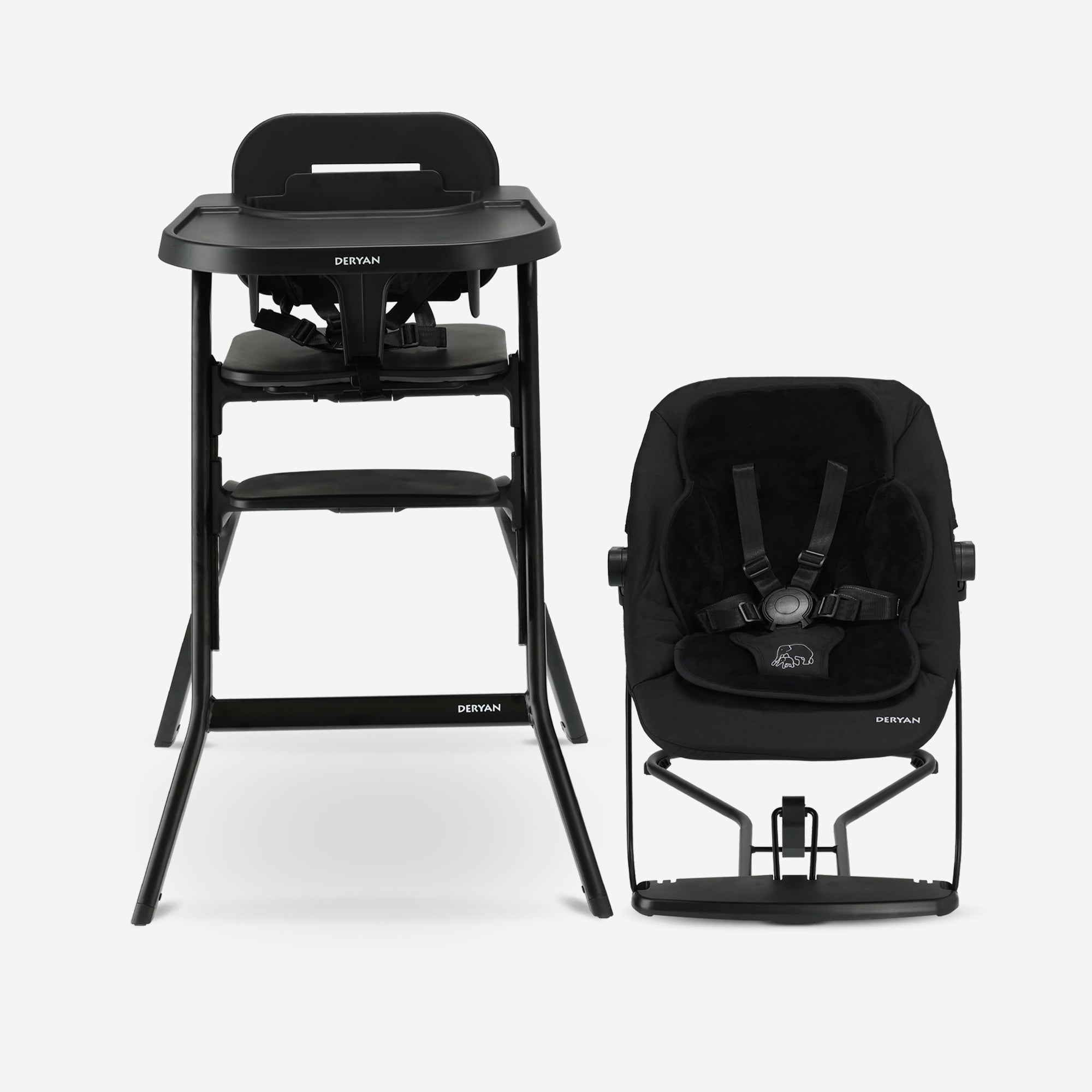 Curve Highchair Set ครบชุด - รวมเก้าอี้โยก - สีดำ