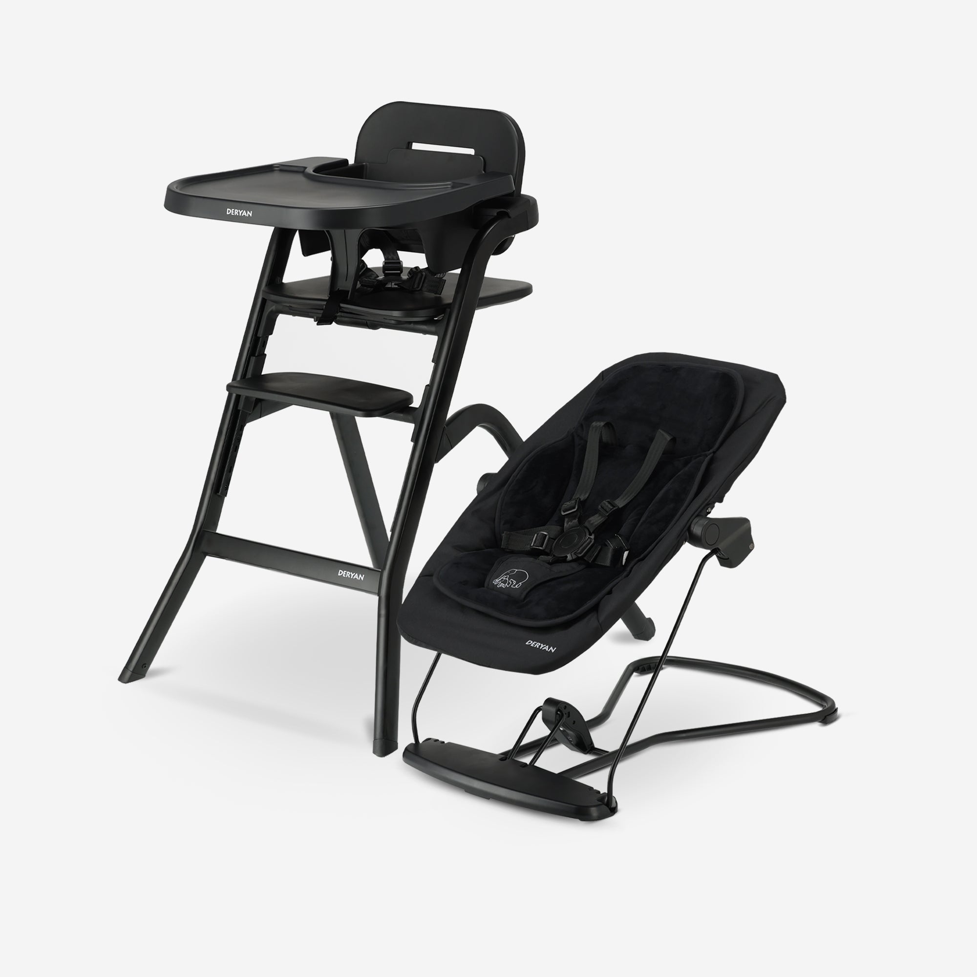 Curve Highchair Set ครบชุด - รวมเก้าอี้โยก - สีดำ