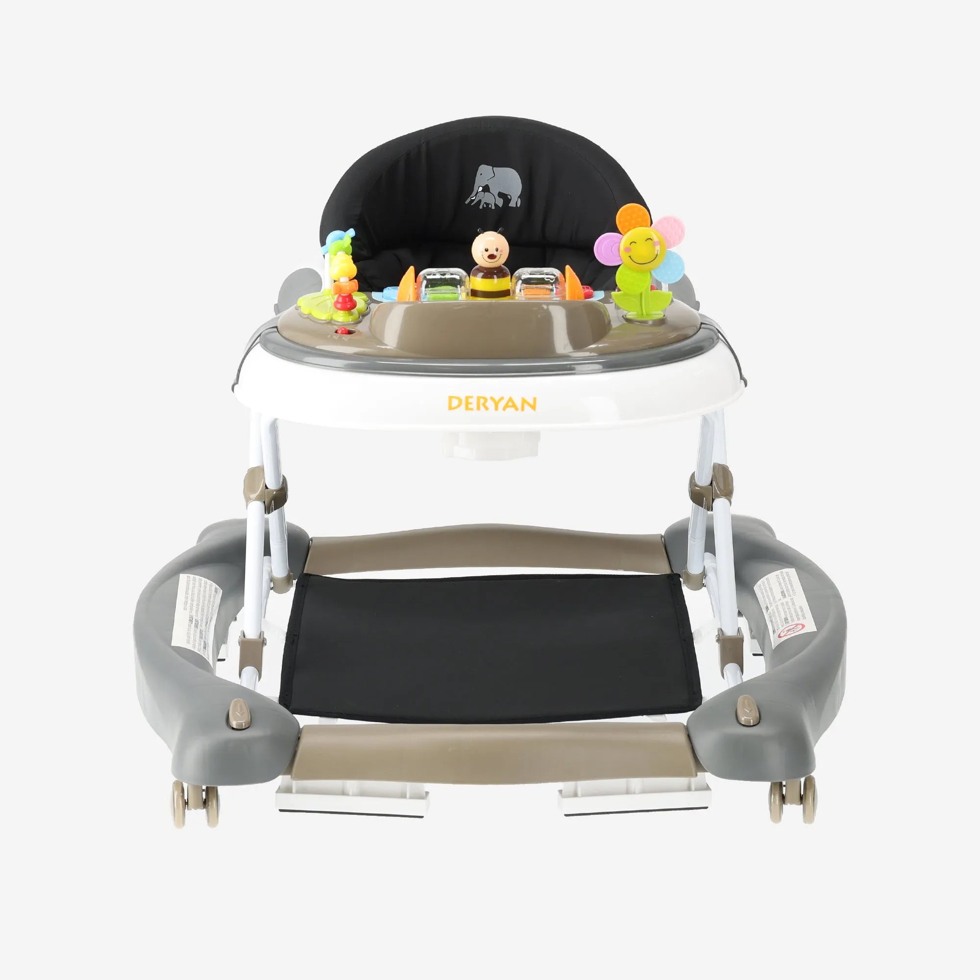 4-in-1 Baby Walker สีดําและสีน้ําตาล