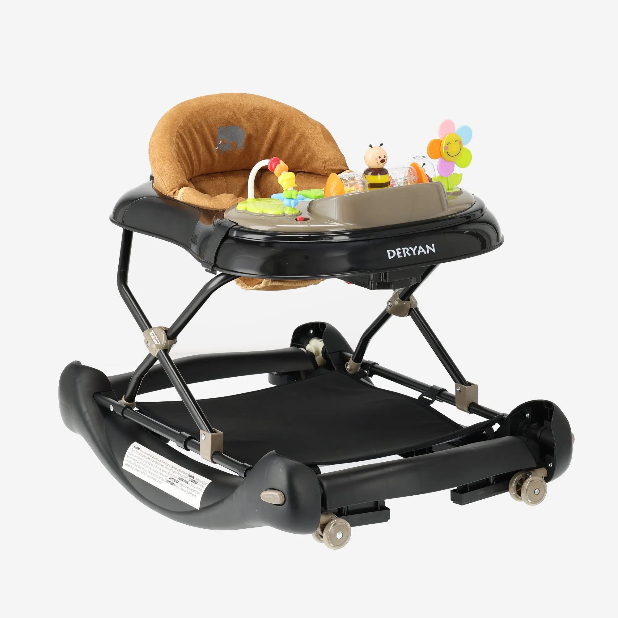 4-in-1 Baby Walker สีดําและตังเม